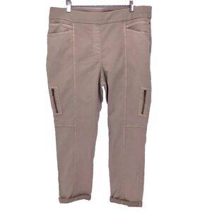 Chico's So Slimming Side Zipper Sand Color Pants Size 2.5